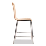 NPS® Bushwick Series Bentwood Stool, Counter Height, Supports Up to 500 lb, 24" Seat Height, Natural Seat/Back, Chrome Base, 4/PK (NPSBCM224) Each