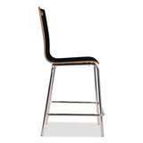NPS® Bushwick Series Bentwood Stool, Counter Height, Supports Up to 500 lb, 24" Seat Height, Black Seat/Back, Chrome Base, 4/Pack (NPSBCM234) Each