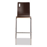 NPS® Bushwick Series Bentwood Stool, Supports Up to 500 lb, 30" Seat Height, Espresso Seat, Espresso Back, Chrome Base, 4/Pack (NPSBCS214) Each
