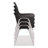 NPS® 8100 Series Poly Shell Stacking Chair, Supports Up to 500 lb, 18" Seat Height, Black Seat, Black Back, Chrome Base, 4/Pack (NPS81104) Each