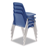NPS® 8100 Series Poly Shell Stacking Chair, Supports Up to 500 lb, 18" Seat Height, Blue Seat, Blue Back, Chrome Base, 4/Pack (NPS81254) Each