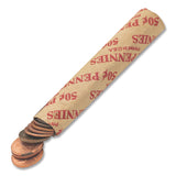 Dunbar Security Products Flat Coin Wrappers, Pennies, Red, 1,000/Box (DBR50PFL) Box of 1000