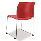 NPS® 8800 Series Cafetorium Plastic Stack Chair, Supports Up to 500 lb, 18" Seat Height, Red Seat, Red Back, Chrome Base, 4/Pack (NPS881711174) Each