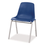 NPS® 8100 Series Poly Shell Stacking Chair, Supports Up to 500 lb, 18" Seat Height, Blue Seat, Blue Back, Chrome Base, 4/Pack (NPS81254) Each