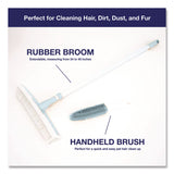TidyUps Rubber Broom and Handheld Brush,11.75 x 50 Plastic Handle, White/Blue (CH7TU68056) Each
