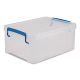 Advantus Super Stacker Lift-Off Lid Storage Tote, 14.25 x 10.3 x 6.5, Transparent/Blue (AVT39811) Each