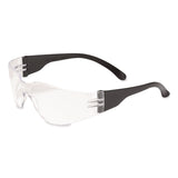 Bouton® Zenon Z11sm Rimless Safety Glasses with Anti-Scratch Coating, Black Flexible-Plastic Frame, Clear Polycarbonate Lens (BOU250000000) Each