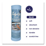 TidyUps Microfiber Towel Roll, 11.5 x 11.5, Blue, 20 Towels/Roll (CH7TU68132) Each