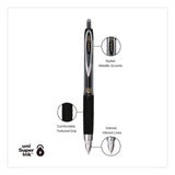 uniball® Signo 207 Gel Pen, Retractable, Fine 0.5 mm, Black Ink, Smoke/Black Barrel, 5/Pack (UBC1960240) Pack of 5