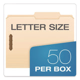 Pendaflex® Manila Fastener Folders, 2/5-Cut Tabs, 0.75" Expansion, 2 Fasteners, Letter Size, Manila Exterior, 50/Box (PFX24580) Box of 50