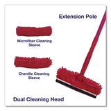 TidyUps Window Cleaner Set, with Cleaning Heads, 11", 49" Plastic Handle, Raspberry (CH7TU68121) Each
