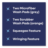 TidyUps 4-in-1 Squeegee Mop, 4.5 x 14.5 Orange/Gray Microfiber Heads, 53" White/Orange Polyamide/Polyester Handle (CH7TU68166) Each