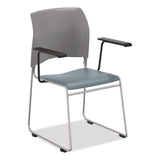 NPS® 8700 Series Cafetorium Chair With Armrests, Supports Up to 500 lbs, 18" Seat Height, Blue Seat, Gray Back, Silver Base, 8/PK (NPS87421202A8) Each