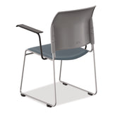 NPS® 8700 Series Cafetorium Chair With Armrests, Supports Up to 500 lbs, 18" Seat Height, Blue Seat, Gray Back, Silver Base, 8/PK (NPS87421202A8) Each