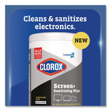 Clorox® CloroxPro ScreenPlus Sanitizing Wipes, 6 x 8, Citrus Blend, White, 75/Canister, 6 Canisters/Carton (CLO60724CT) Case of 6