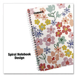 Formit Notebook, Floral Design, 1-Subject, Wide/Legal Rule, Pink/Yellow/Green, (70) 8.75 x 6 Sheets (CH7FI68189) Each