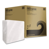 Boardwalk® Dinner Napkins, 1-Ply, 16" x 16", White, 250/Pack, 12 Packs/Carton (BWK1616NAPW) Case of 12