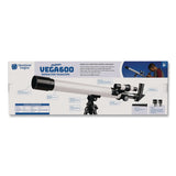 Educational Insights® GeoSafari Vega 600 Telescope, 2 Elements, 30x to 150x Magnification, 50 mm Aperture, 600 mm Focal Length, Silver (EII5248) Each