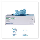 Boardwalk® Disposable Examination Nitrile Gloves, Powder-Free, X-Small, 5 mil Thick, 9.5" Long, Blue, 100/Box, 10 Boxes/Carton (BWK382XSCTA) Case of 1000