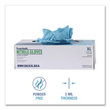 Boardwalk® Disposable Examination Nitrile Gloves, Powder-Free, XX-Large, 5 mil Thick, 9.5" Long, Blue, 100/Box, 10 Boxes/Carton (BWK382XXLCTA) Case of 1000