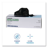 Boardwalk® 396 Series Disposable General-Purpose Nitrile Gloves, Powder-Free, X-Small, 4.4 mil Thick, 9.5" Long, Black, 100/Box (BWK396XSBXA) Box of 100