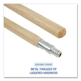 Boardwalk® Metal Tip Threaded Hardwood Broom Handle, 1.12" x 60", Natural, Dozen (BWK0972) 1 Dozen