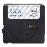 Brother P-Touch® Genuine P-Touch BTAG Label Tapes, 0.47" x 13.1 ft, Blue on Clear (BRTBTAG133) Each
