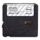 Brother P-Touch® Genuine P-Touch BTAG Label Tapes, 0.47" x 13.1 ft, White on Clear (BRTBTAG135) Each
