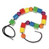 Learning Resources® Beads in a Bucket, Wood, Small, Assorted Colors, 1.4 lb Bucket (LRNLER0140) Each