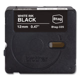 Brother P-Touch® Genuine P-Touch BTAG Label Tapes, 0.47" x 13.1 ft, White on Black (BRTBTAG335) Each