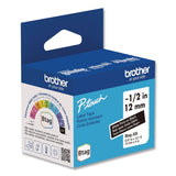 Brother P-Touch® Genuine P-Touch BTAG Label Tapes, 0.47" x 13.1 ft, White on Black (BRTBTAG335) Each