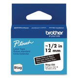 Brother P-Touch® Genuine P-Touch BTAG Label Tapes, 0.47" x 13.1 ft, White on Black (BRTBTAG335) Each
