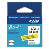 Brother P-Touch® Genuine P-Touch BTAG Label Tapes, 0.47" x 13.1 ft, Black on Yellow (BRTBTAG631) Each