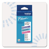 Brother P-Touch® Genuine P-Touch BTAG Label Tapes, 0.47" x 13.1 ft, White on Purple, Black on Light Blue, White on Pink (BRTBTAG3M02) Each