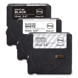 Brother P-Touch® Genuine P-Touch BTAG Label Tapes, 0.47" x 13.1 ft, White on Clear, Black on White, White on Black, 3/Pack (BRTBTAG3M01) Each