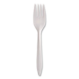SOLO® Style Setter Medium Weight Polypropylene Cutlery, Fork, Plastic, White, 1,000/Carton (SCCF6OW) Case of 1000