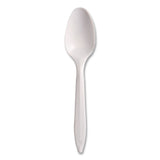 SOLO® Style Setter Medium Weight Polypropylene Cutlery, Teaspoon, Plastic, White, 1,000/Carton (SCCS6OW) Case of 1000