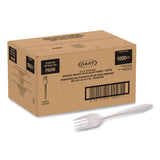 SOLO® Style Setter Medium Weight Polypropylene Cutlery, Fork, Plastic, White, 1,000/Carton (SCCF6OW) Case of 1000