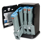 Dixie® Tri-Tower Mini Dispenser, Holds Forks/Knives/Spoons or Sporks, 13.15 x 31.03 x 17.5, Black/Gray (DXEDUSSTDSP3MIN) Each