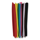 Creativity Street® Regular Stems, 12" x 4mm, Metal Wire/Polyester, Assorted Colors, 100/Pack (CKCPAC711201R) Pack of 100