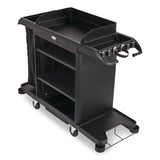 Rubbermaid® Commercial Full-Size Housekeeping Cart, Plastic, 3 Shelves, 1 Bin, 24.4 x 62.4 x 49, Black (RCP2202581) Each