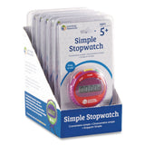 Learning Resources® Simple Stopwatch, Accurate to 1/100 seconds, Randomly Assorted Colors, Black Lanyard, Set of 6 (LRNLER0809) Each