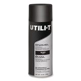 Rust-Oleum® UTILI-T Spray Paint, Gloss Black, 10 oz Aerosol Can, 6/Carton (RST387390) Case of 6