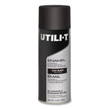 Rust-Oleum® UTILI-T Spray Paint, Flat Black, 10 oz Aerosol Can, 6/Carton (RST387389) Case of 6