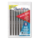Paper Mate® Write Bros. Ballpoint Pen, Stick, Medium 1 mm, Black Ink, Black Barrel, 8/Pack (PAP2140570) Pack of 8