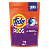 Tide® Pods, HE Compatible, Laundry Detergent, Spring Meadow, 31/Pack, 4 Packs/Carton (PGC93123CT) Case of 124