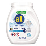 all® MIGHTY PACS Free Clear HE Laundry Detergent, 80 Pods/Tub, 4 Tubs/Carton (DIA47508) Case of 4