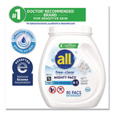 all® MIGHTY PACS Free Clear HE Laundry Detergent, 80 Pods/Tub, 4 Tubs/Carton (DIA47508) Case of 4