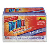 Brillo® Estracell Bathroom Sponge, 4.5 x 2.75, 1.12" Thick, Purple/White, 2 Sponges/Pack, 12 Packs/Carton (AMY21024) Case of 12
