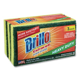 Brillo® Estracell Heavy Duty Scrub Sponge, 4.5 x 2.75, 0.8" Thick, Yellow/Green, 3 Sponges/Pack, 8 Packs/Carton (AMY21031) Case of 8